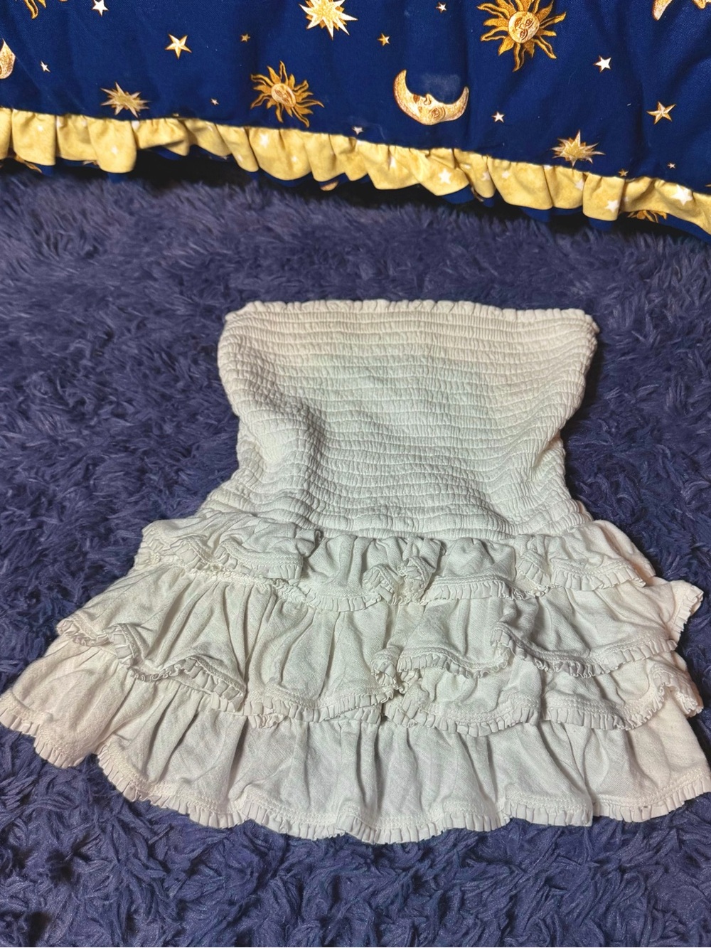 Abercrombie & Fitch White Ruffled Tube Top Size Medium
